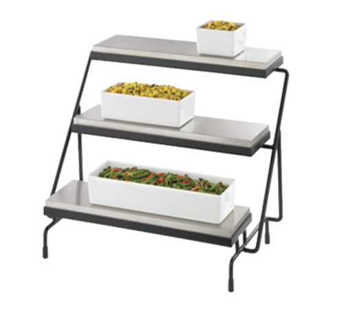 Tablecraft CW40309C Black 3 Tiered Display Stand w/ Cooling Plates