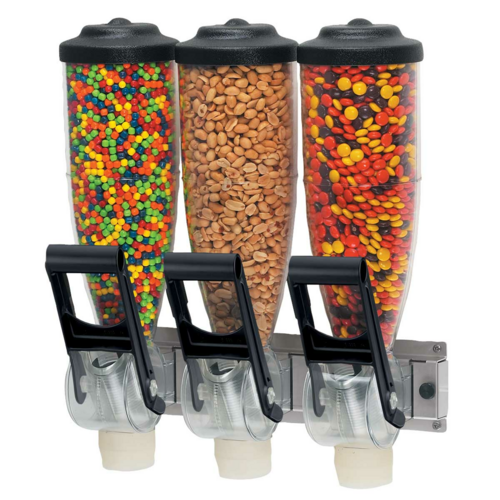 Server 86660 Triple 2 Liter Wall Mounted Dry Topping Dispenser