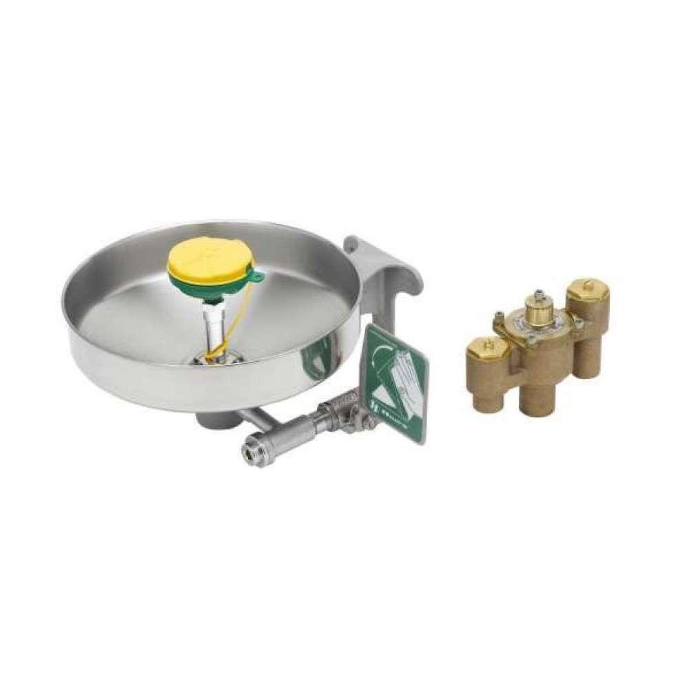T&S Brass EW-7360B-TMV Wall Mount Face / Eye Wash Station w/ Mixing Valve