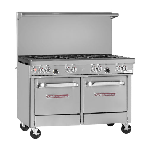 Southbend 4481EE-2C 48" 4 Burner Gas Range w/ 24" Charbroiler, 2 Ovens