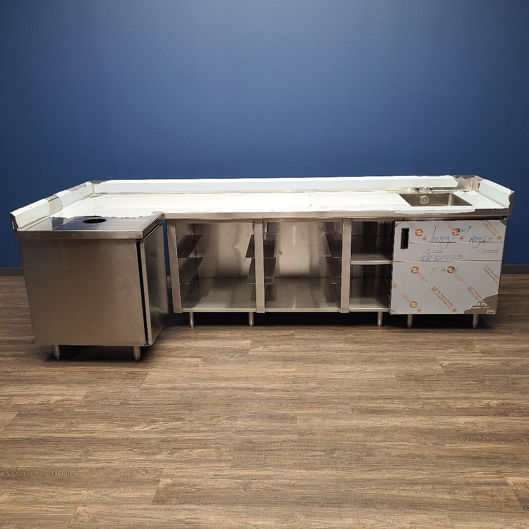 BK Resources KTMS-3010 120"  L-Shaped Dish Table (Floor Model 1)