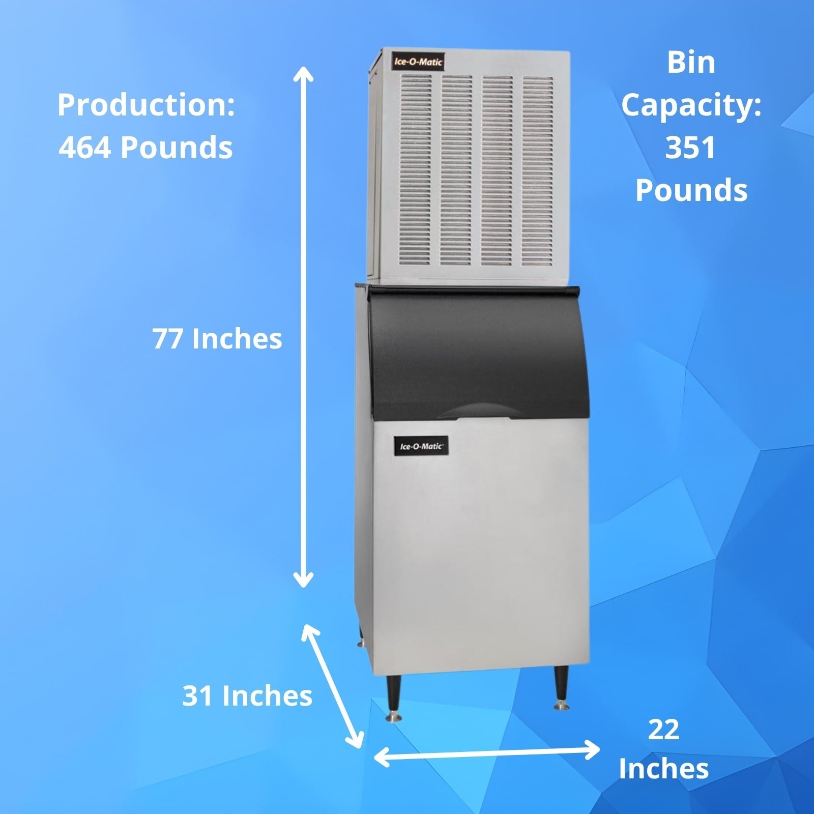 Ice-O-Matic GEM0450A+B42PS 464 lb. Air Cooled Pearl Ice Machine Head w/ 351 lb. Ice Bin