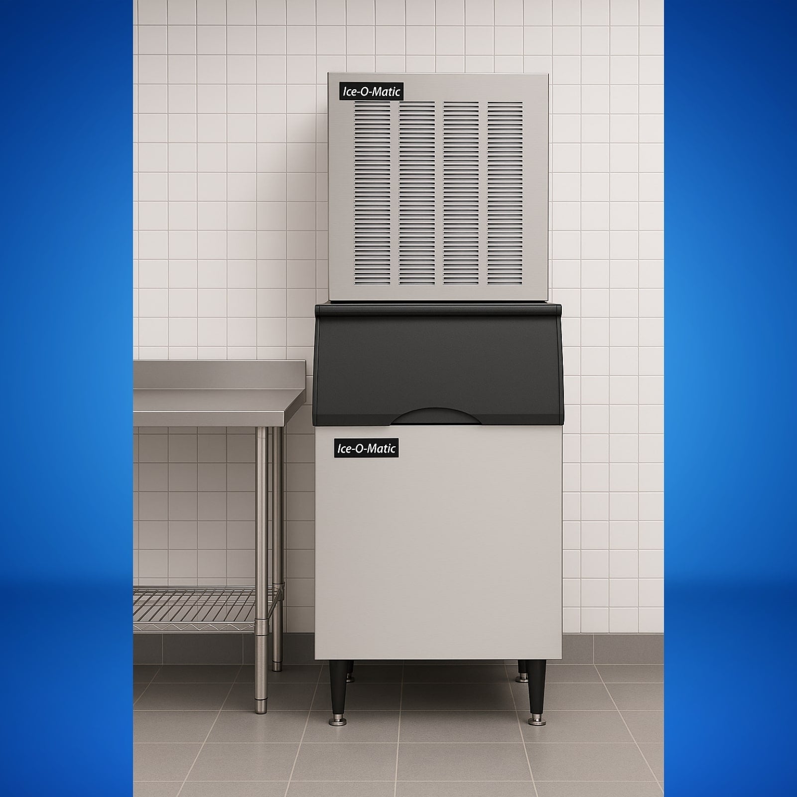Ice-O-Matic GEM0450A+B42PS 464 lb. Air Cooled Pearl Ice Machine Head w/ 351 lb. Ice Bin