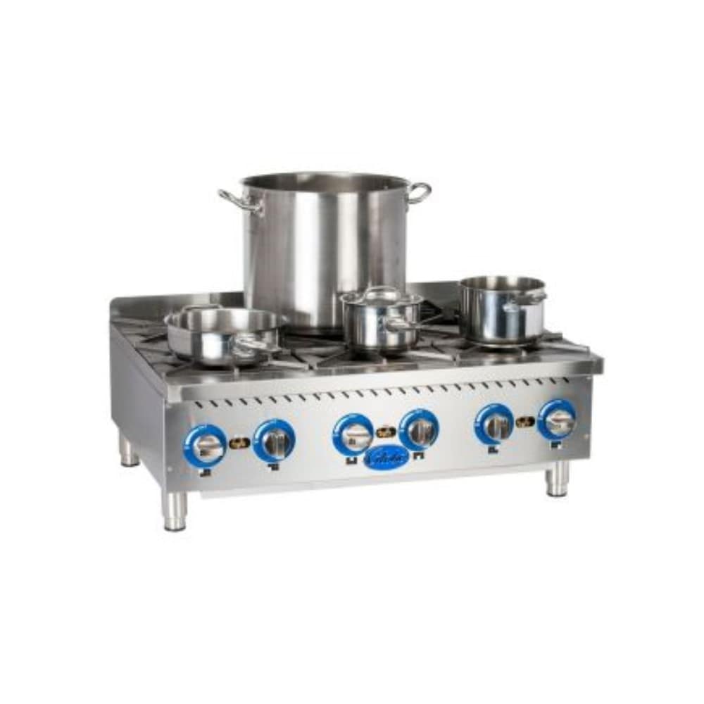 Globe GHP36G 6 Burner Countertop Gas Hot Plate | 132,000 BTU