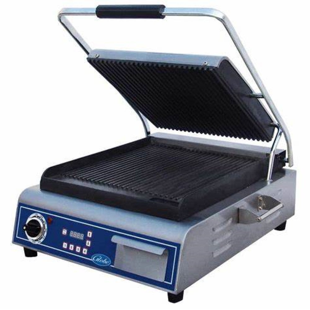 Globe GPG14D 14" Grooved Cast Iron Sandwich Grill