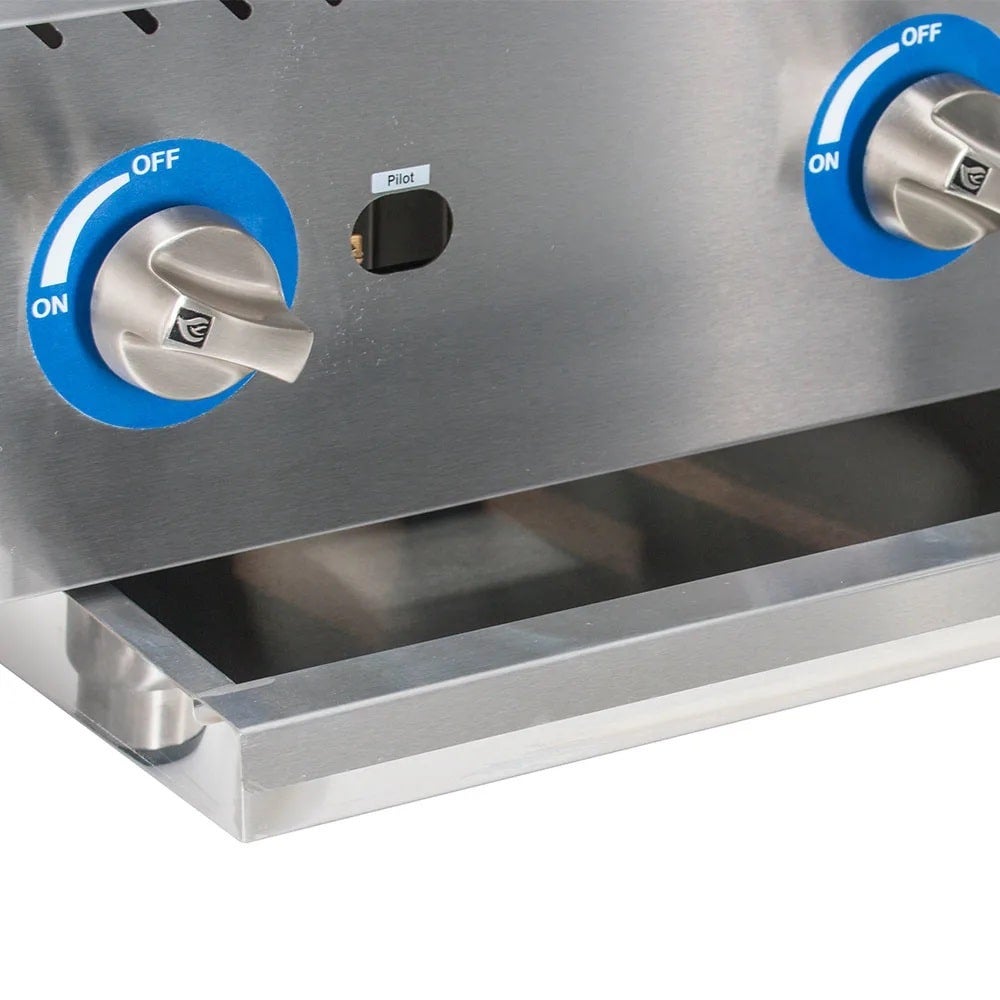 Globe GCB24G-SR 24" Stainless Steel Radiant Gas Charbroiler | 80,000 BTU