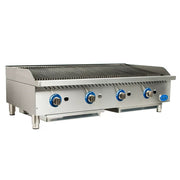 Globe GCB48G-RK 48" Lava Rock Gas Charbroiler | 160,000 BTU