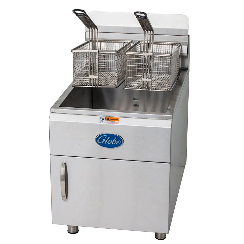 Globe GF30PG 30 Lb. Countertop Liquid Propane Gas Fryer | 53,000 BTU