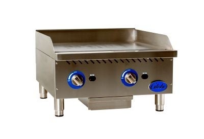 Globe GG24G 24" Manual Countertop Gas Griddle w/ 1" Plate | 60,000 BTU