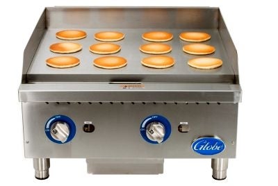 Globe GG24G 24" Manual Countertop Gas Griddle w/ 1" Plate | 60,000 BTU