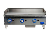 Globe GG36G 36" Manual Countertop Gas Griddle w/ 1" Plate | 90,000 BTU