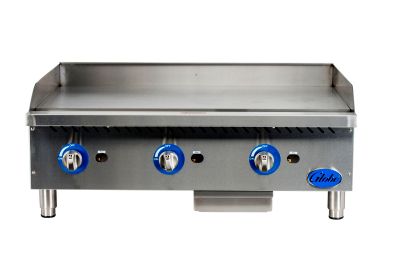 Globe GG36G 36" Manual Countertop Gas Griddle w/ 1" Plate | 90,000 BTU