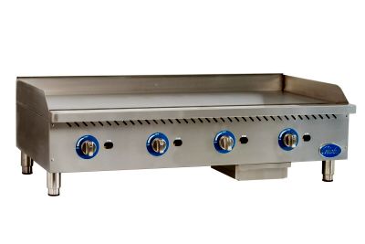 Globe GG48G 48" Manual Countertop Gas Griddle w/ 1" Plate | 120,000 BTU