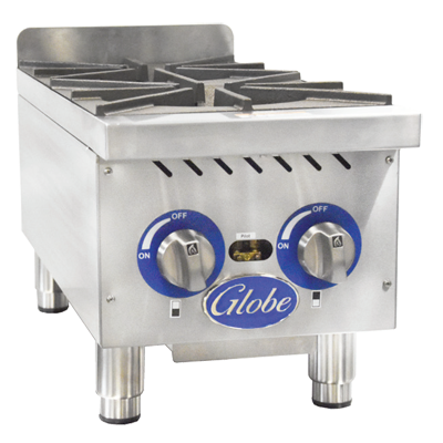 Globe GHP12G 2 Burner Countertop Gas Hot Plate | 44,000 BTU