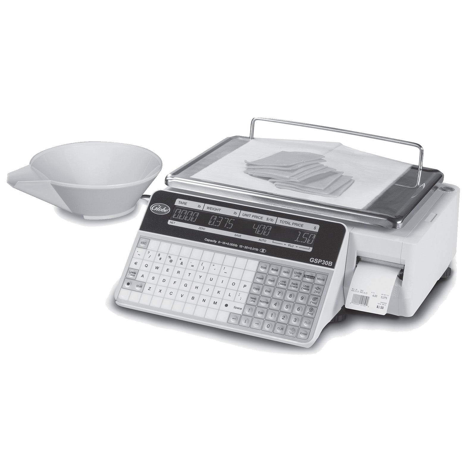 Globe GSP30B 30 Lb. Label Printing Scale | Legal for Trade