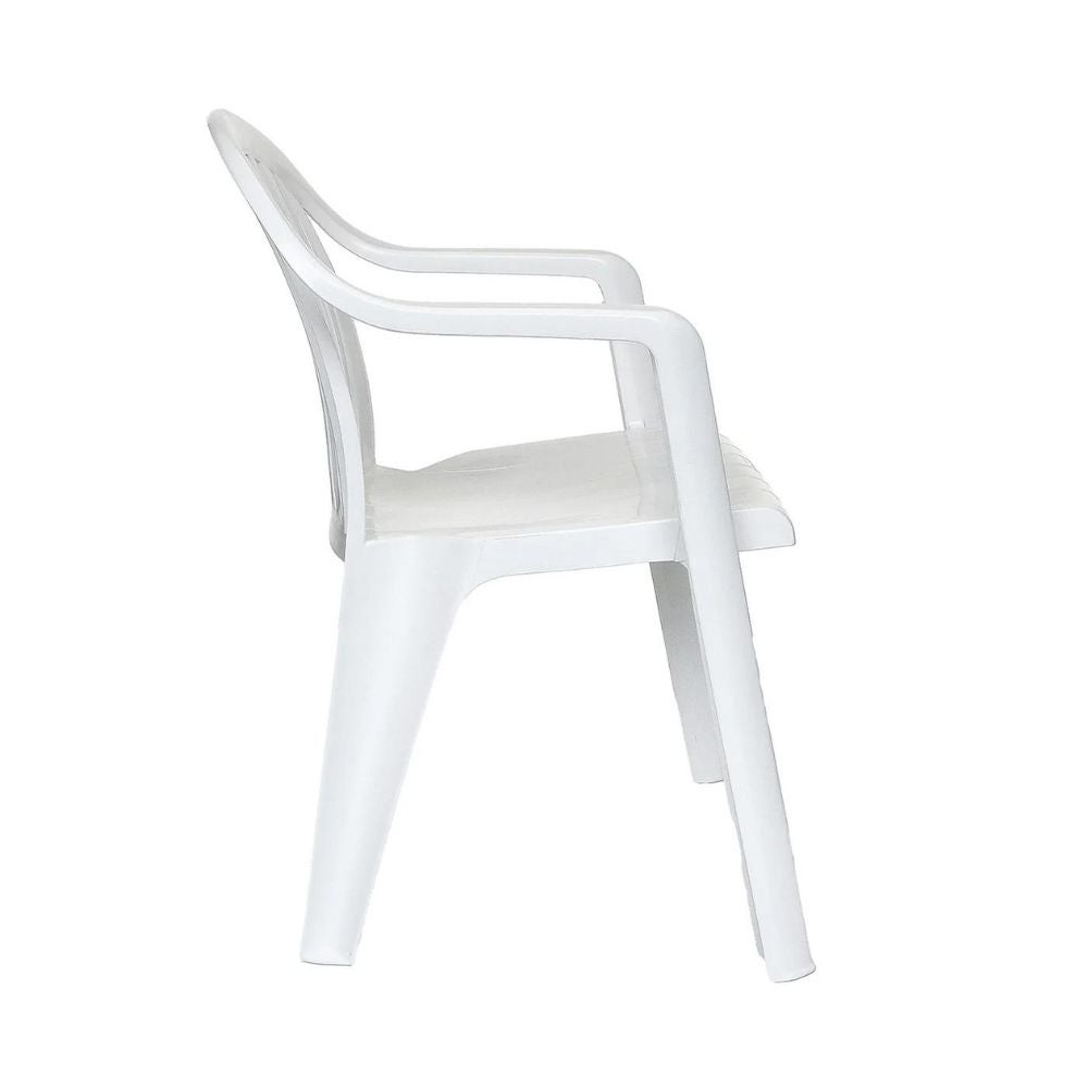 Grosfillex US282304 Miami Lowback Stacking Outdoor Armchair | White