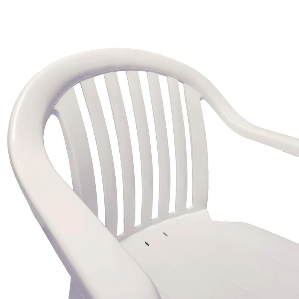 Grosfillex US282304 Miami Lowback Stacking Outdoor Armchair | White