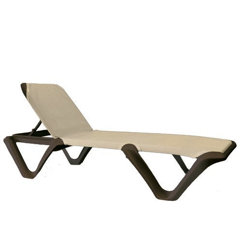 Grosfillex US892137 Nautical Pro Outdoor Chaise | Cappuccino