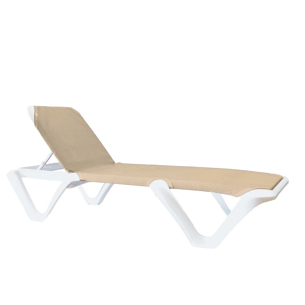 Grosfillex US894004 Nautical Pro Outdoor Chaise | Khaki