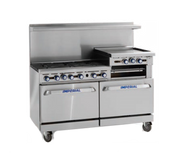 Imperial Range IR-6-G24-XB 60" 6 Burner Gas Range w/ 24" Griddle & Standard Oven | 267,000 BTU