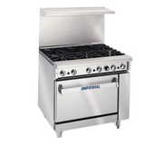 Imperial Range IR-6-XB 36" 6 Burner Gas Range w/ Open Cabinet Base | 192,000 BTU