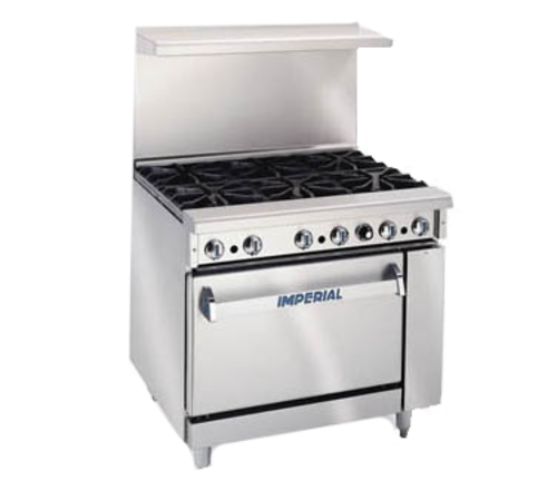 Imperial Range IR-6-XB 36" 6 Burner Gas Range w/ Open Cabinet Base | 192,000 BTU