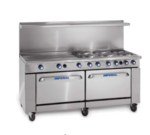 Imperial Range IR-12-E 72" 12 Round Element Electric Range w/ 2 Standard Ovens | 208/240v