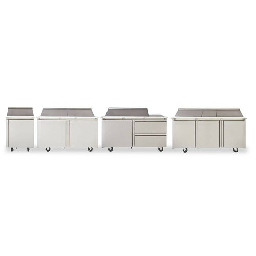 Delfield 4464NP-12M 64" 2-Door Mega Top Refrigerated Sandwich Prep Table | (12) 1/6 Pan