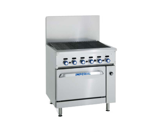 Imperial Range IR-24BR-120 Pro Series 24" Charbroiler Gas Range w/ Space Saver Oven | 87,000 BTU