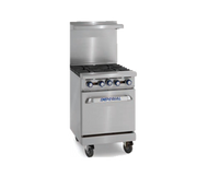 Imperial Range IR-2-G12 Pro Series 24" 2 Open Burner Gas Range w/ 12" Griddle & Space Saver Oven | 111,000 BTU