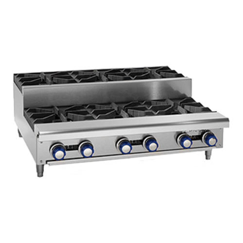 Imperial Range IHPA-6-36SU Countertop 6-Burner Gas Hot Plate | 192,000 BTU