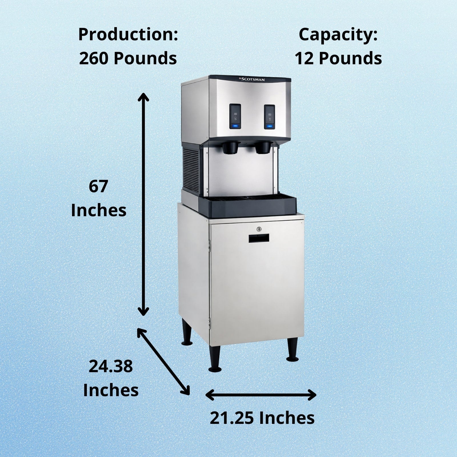 Scotsman HID312ABX-1+HST16B-A Ice Maker Dispenser, Nugget-Style