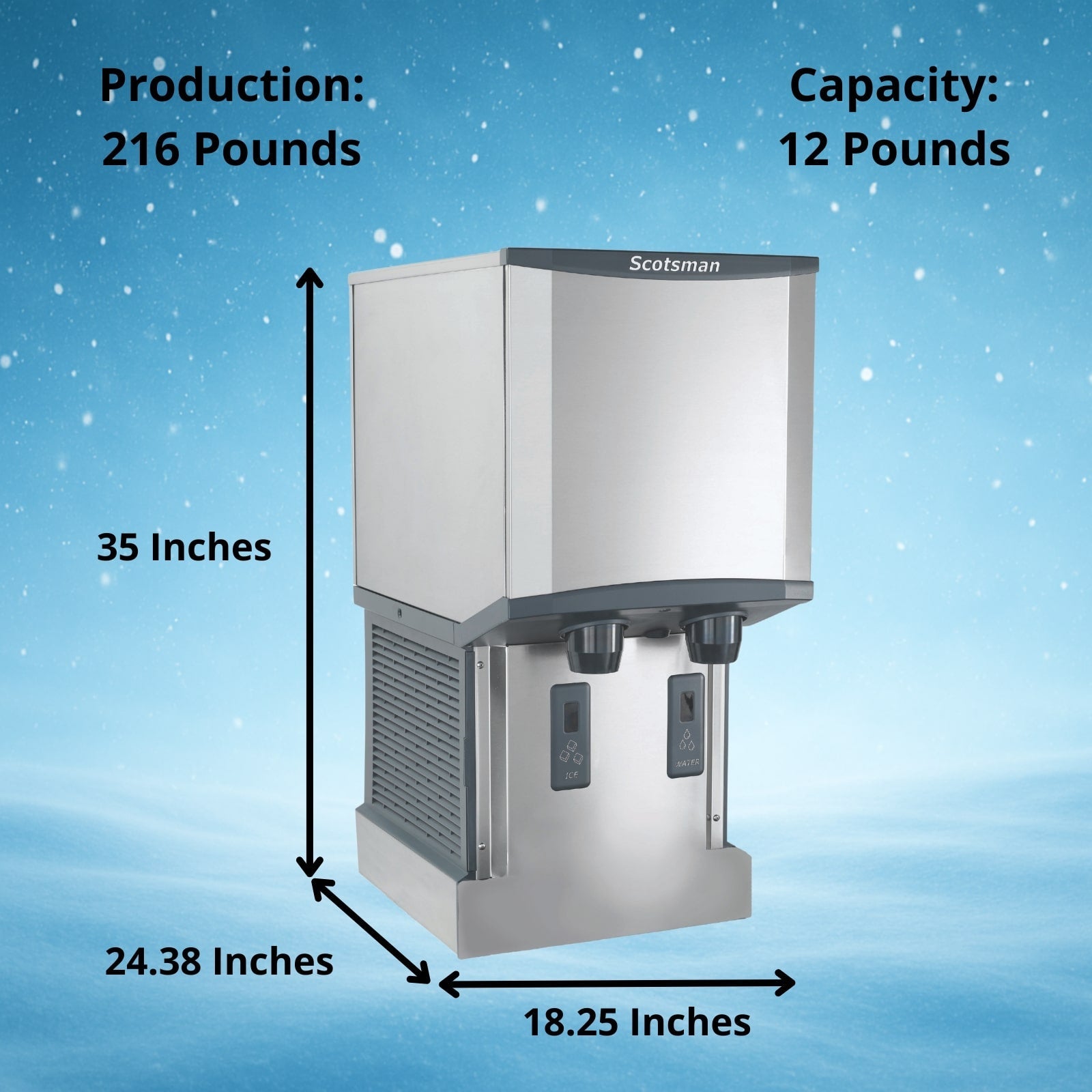 Scotsman HID312AWX-1 Ice Maker Dispenser, Nugget-Style