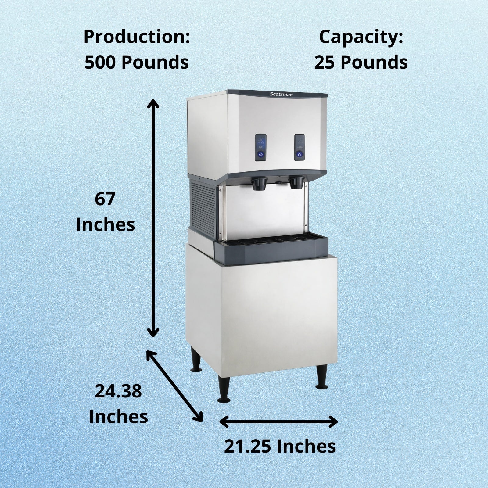 Scotsman HID525AX-1+HST21B-A Ice Maker Dispenser, Nugget-Style