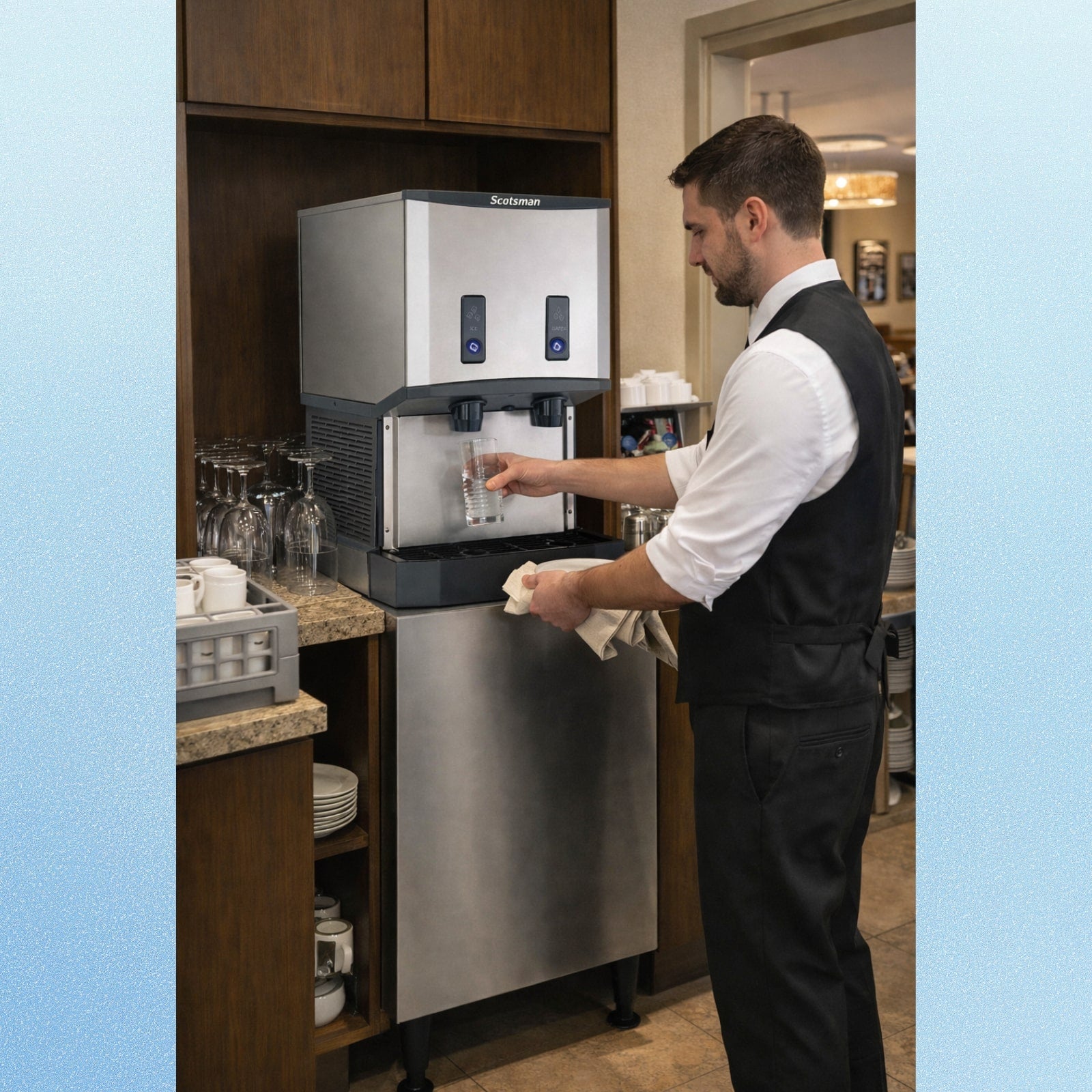 Scotsman HID525AX-1+HST21B-A Ice Maker Dispenser, Nugget-Style