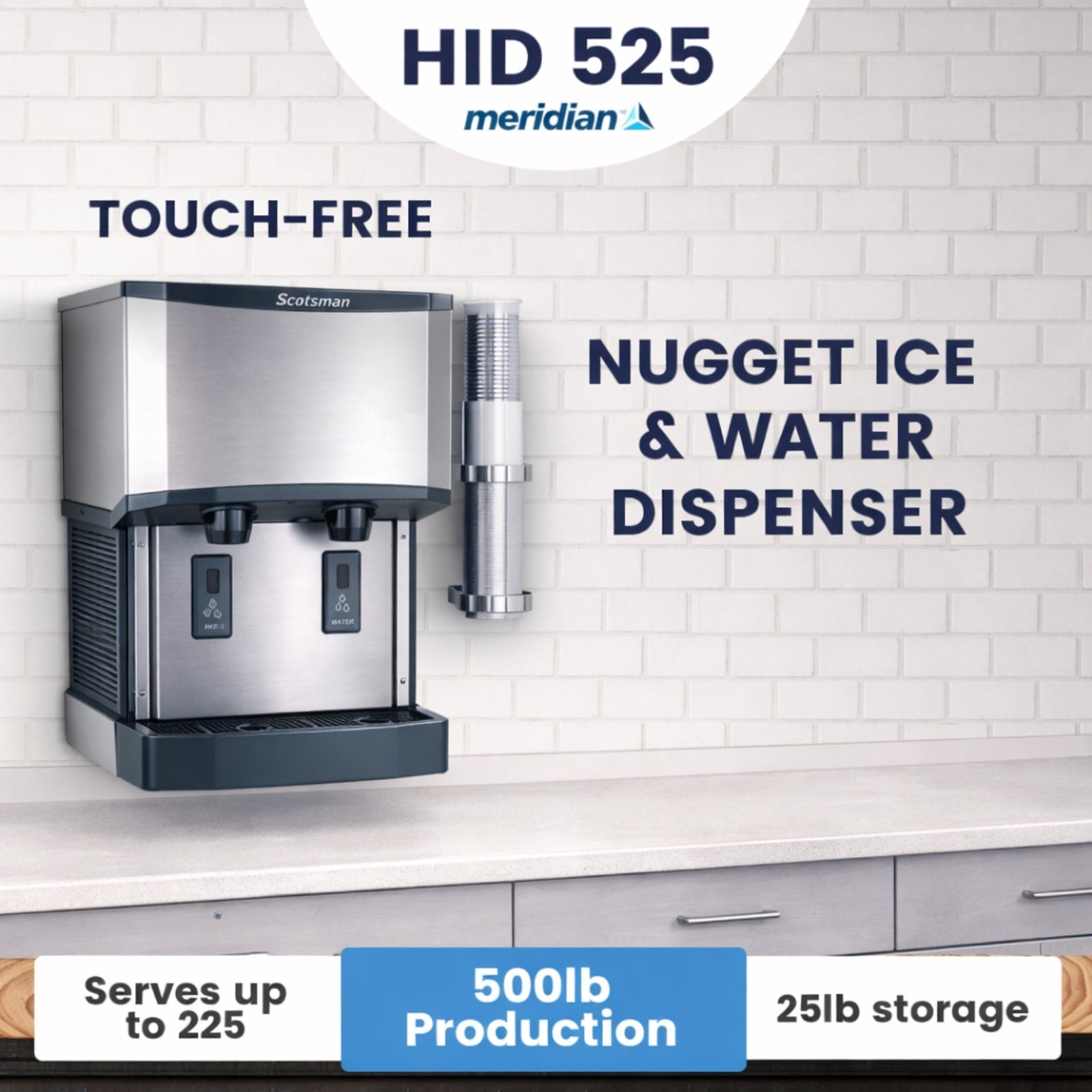 Scotsman HID525AWX-1 Ice Maker Dispenser, Nugget-Style