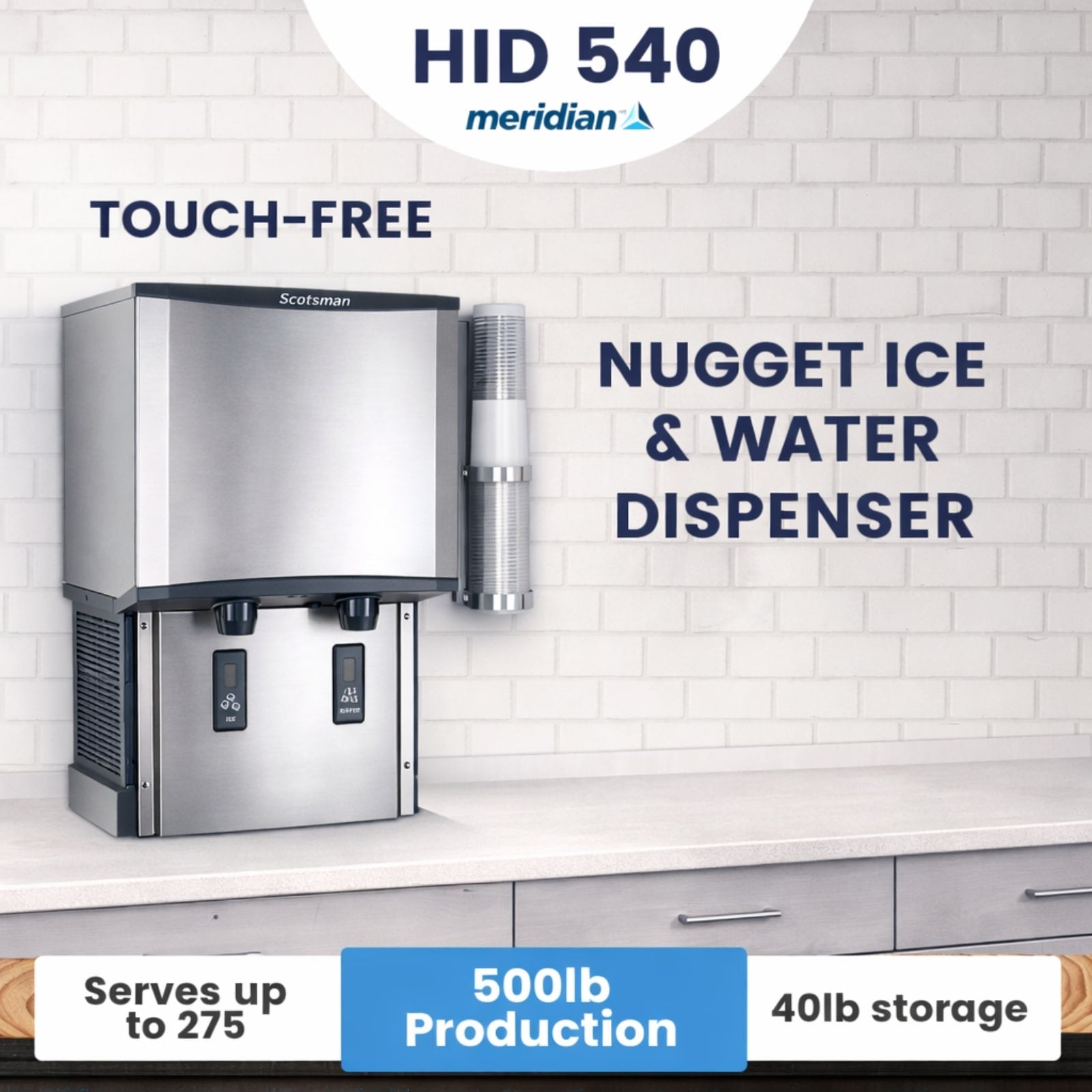 Scotsman HID540AWX-1 Ice Maker Dispenser, Nugget-Style