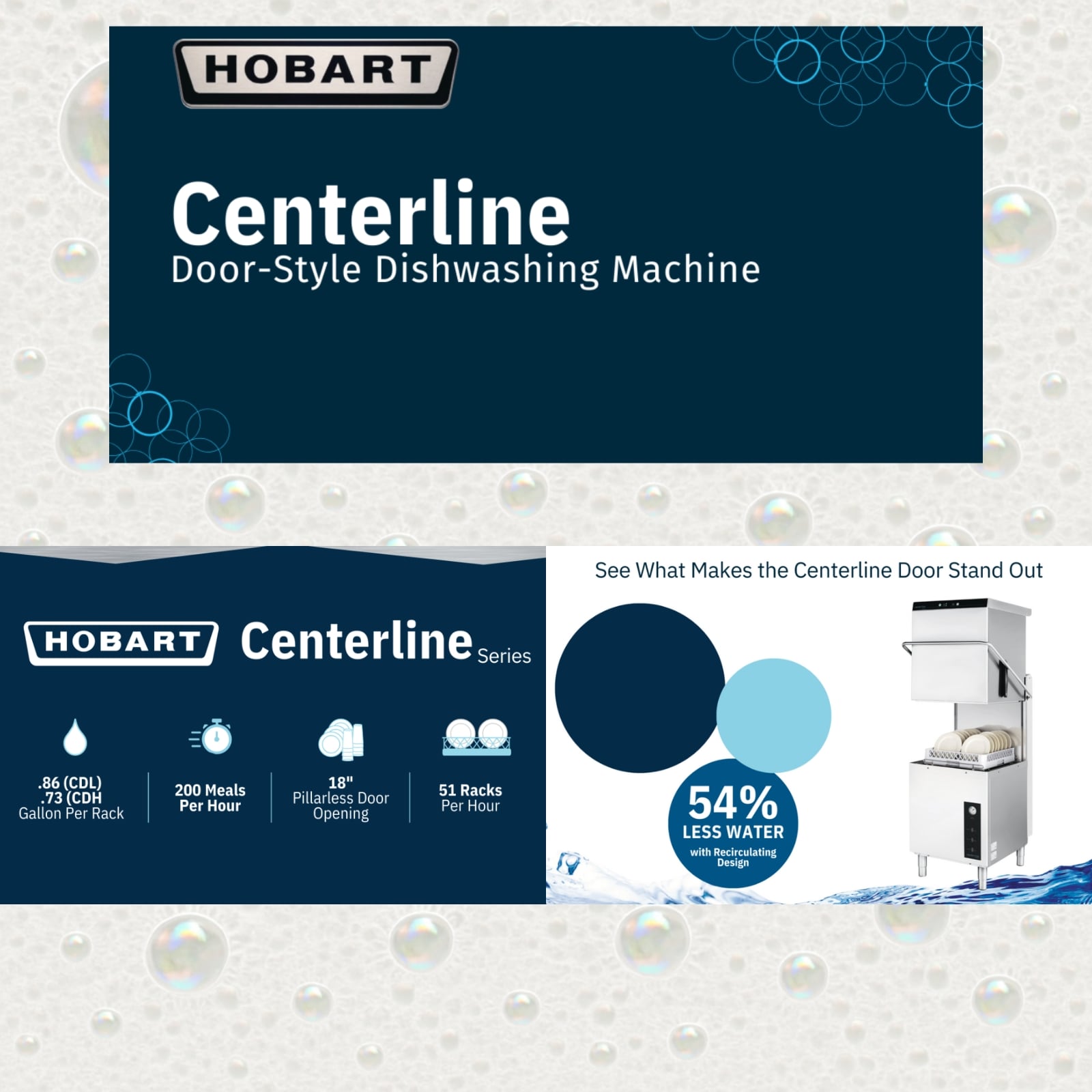Hobart CDL-1 Centerline Electric Low Temperature Door-Type Dishwasher | 120V