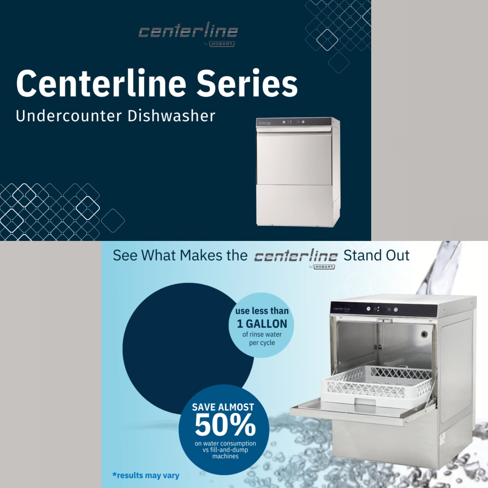 Centerline by Hobart CUH-1 High Temp 14.46" Opening Undercounter Dishwasher | 24 Racks/Hr
