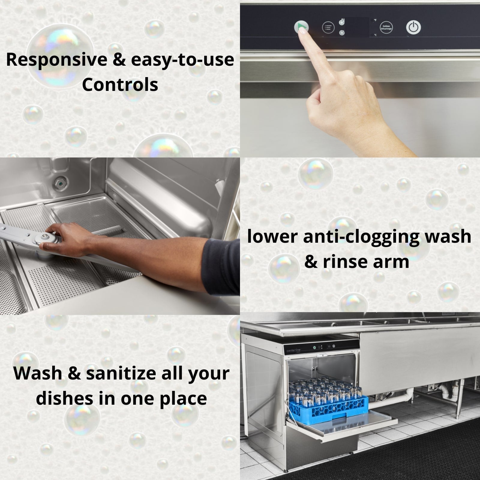 Centerline by Hobart CUH-1 High Temp 14.46" Opening Undercounter Dishwasher | 24 Racks/Hr
