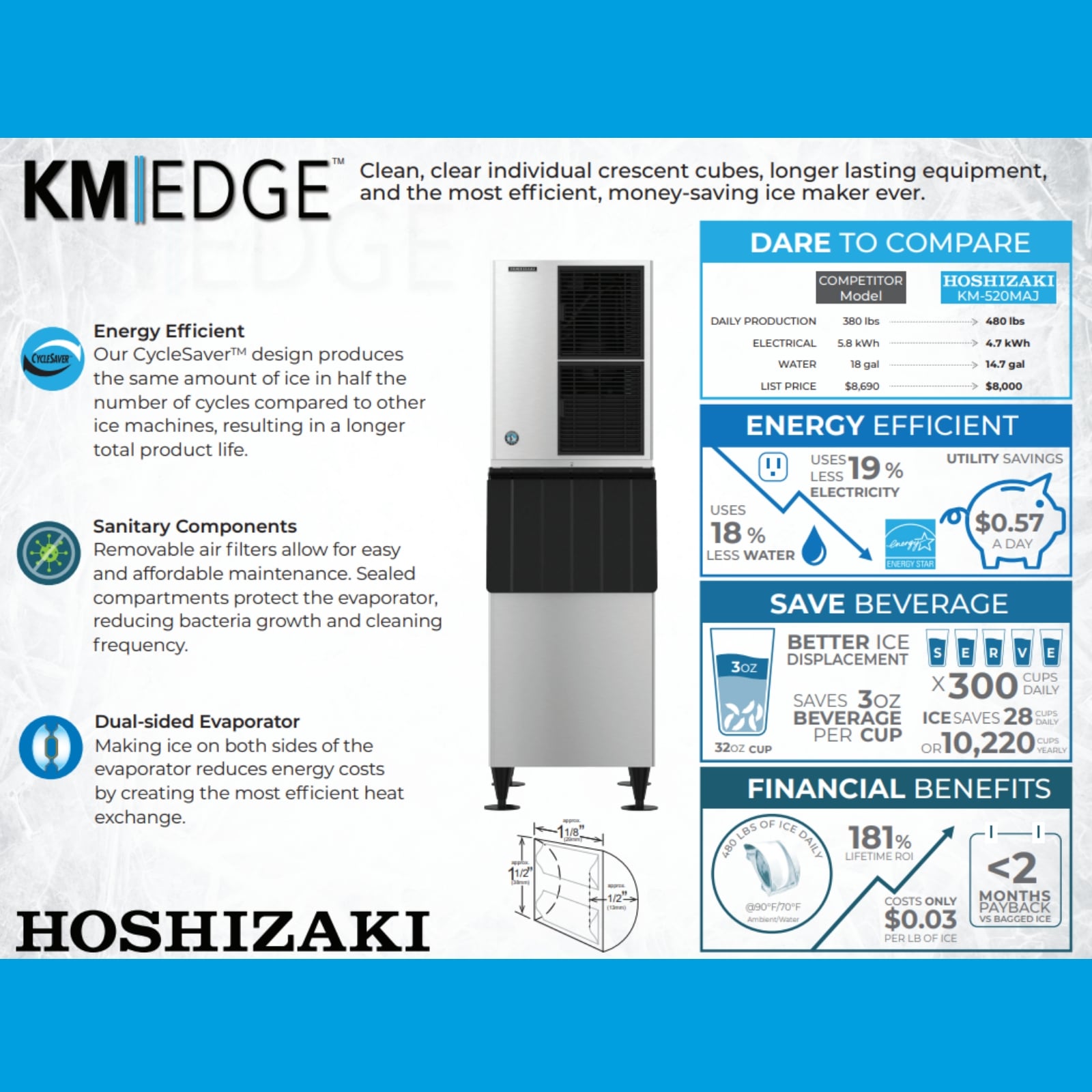 Hoshizaki KM-350MAJ Ice Maker Cube-Style