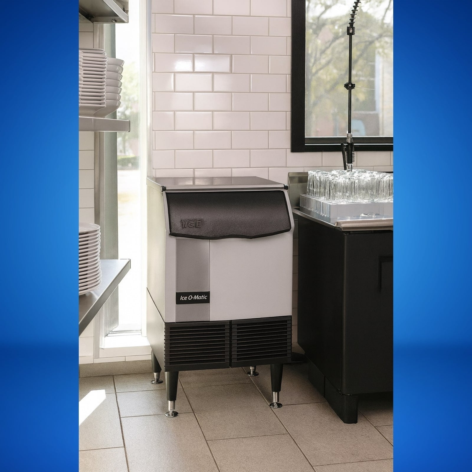 Ice-O-Matic ICEU220FA 238 lb. Air Cooled Undercounter Full Cube Ice Machine | 70 lb. Bin