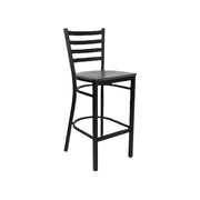 JustChair Manufacturing M20130-BLK-VS Black Ladder Back Bar Stool (Closeout)