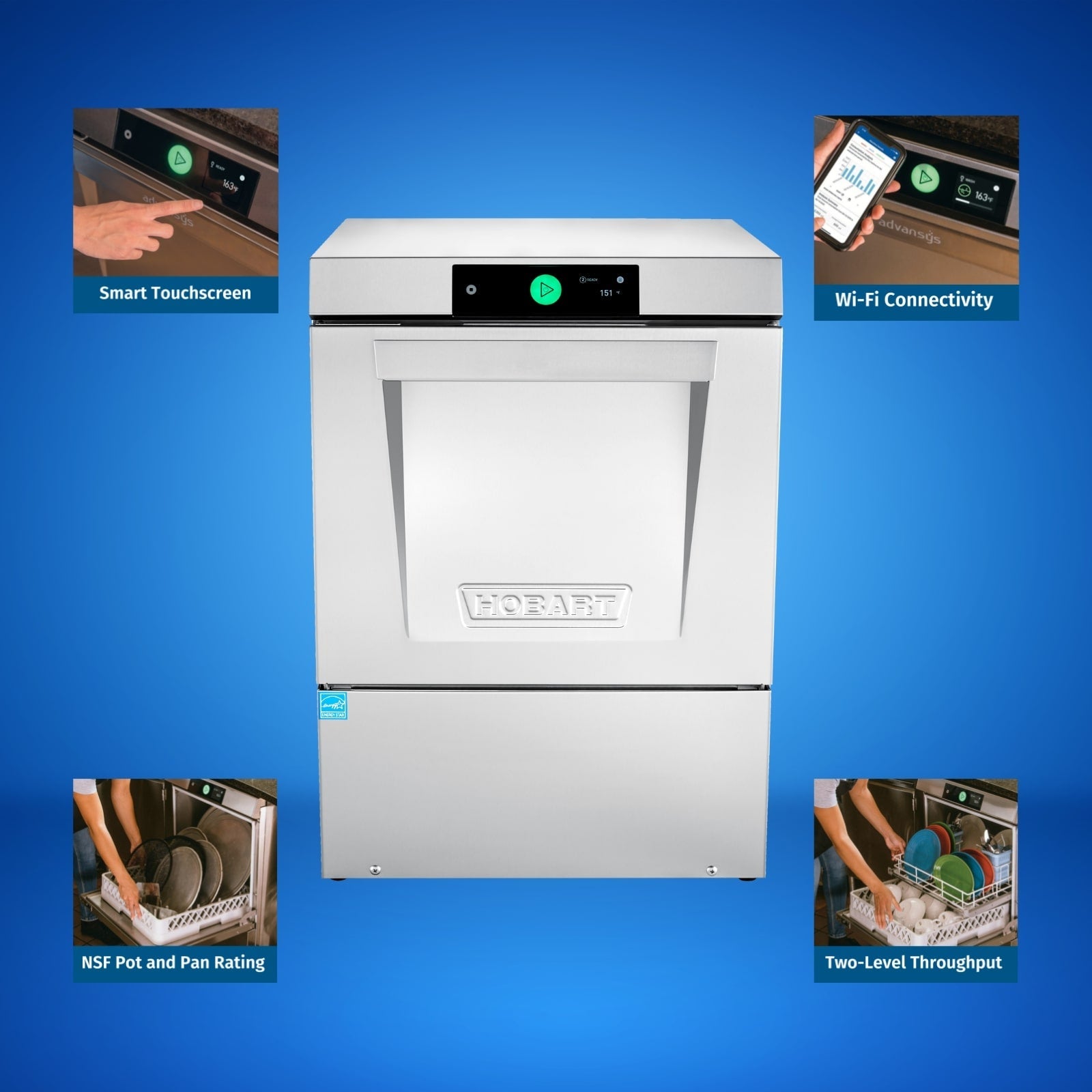 Hobart LXNH-2 Dishwasher, Undercounter