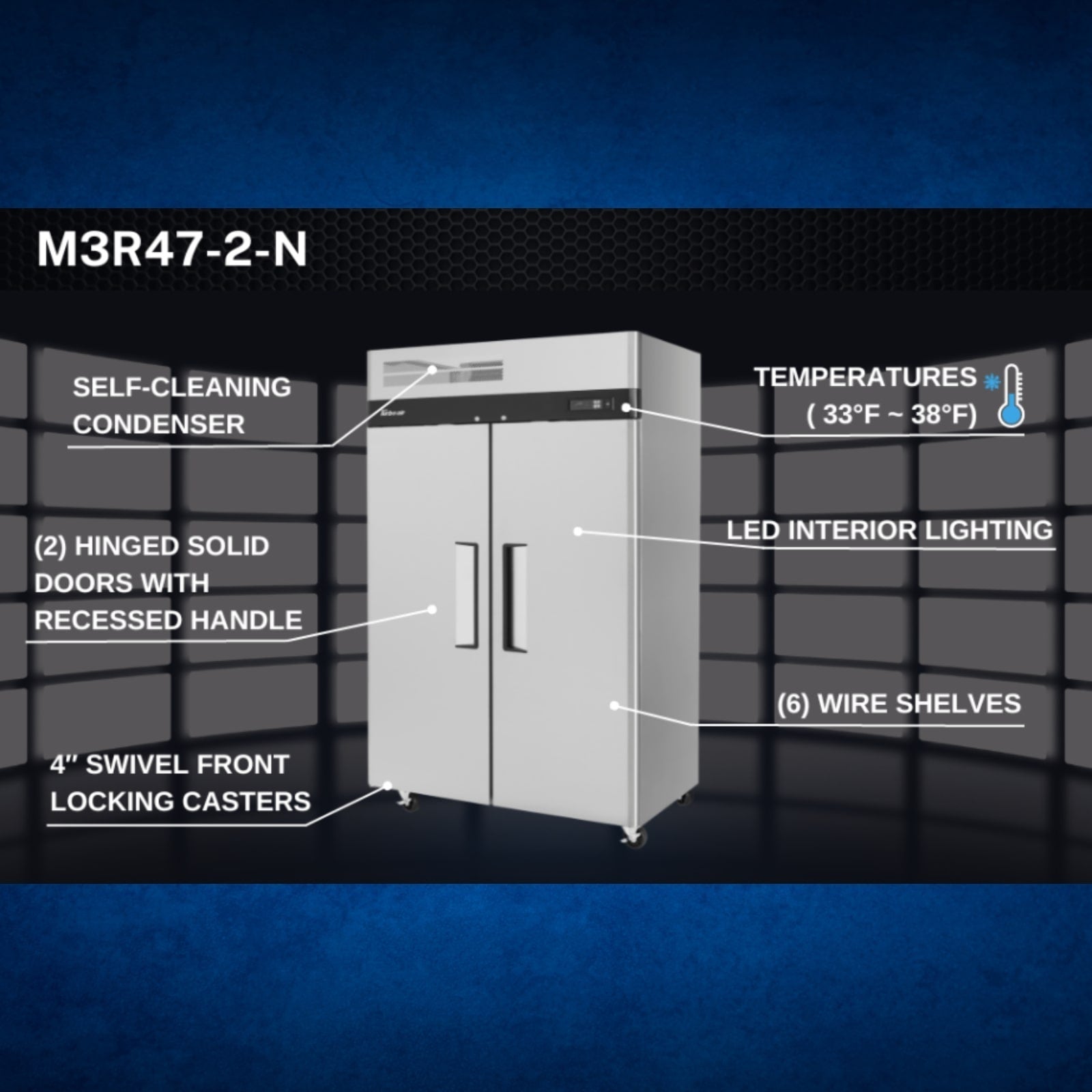 Turbo Air M3R47-2-N Reach-In Refrigerator