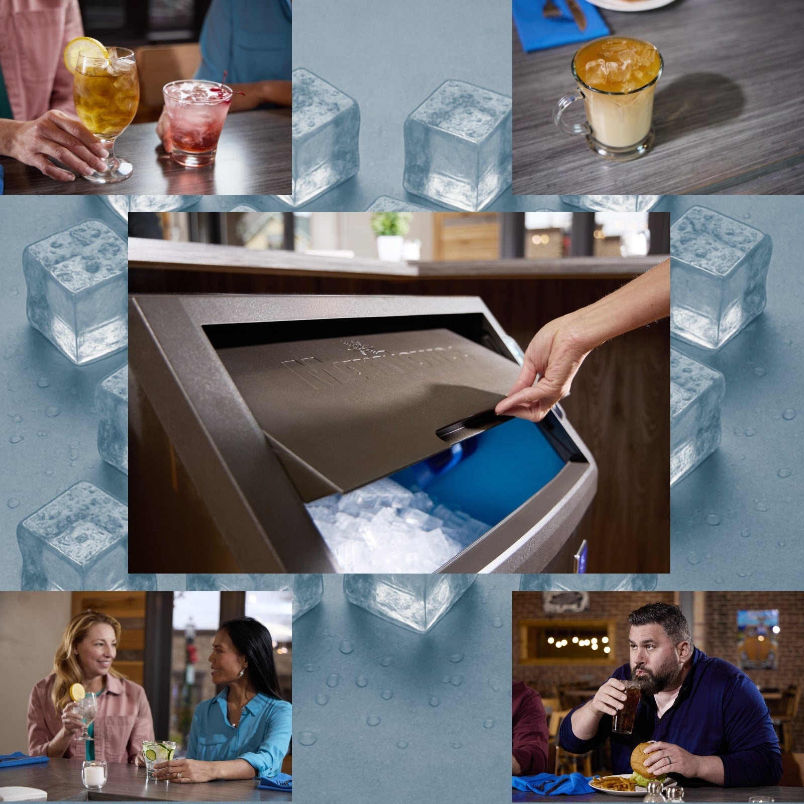 Manitowoc UYP0190A 200 lb. Air Cooled Half Cube Ice Maker with Bin