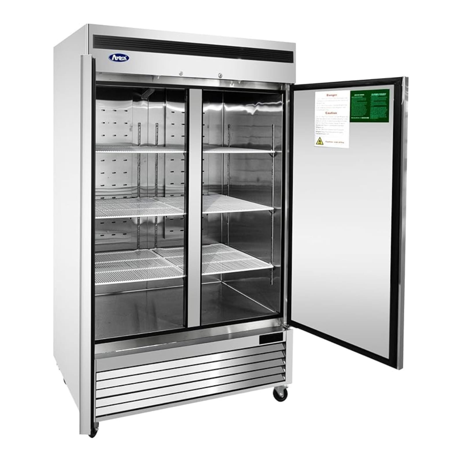 Atosa MBF8503GR 55" 2-Solid Door Bottom Mount Reach-In Freezer | 44.8 Cu. Ft.