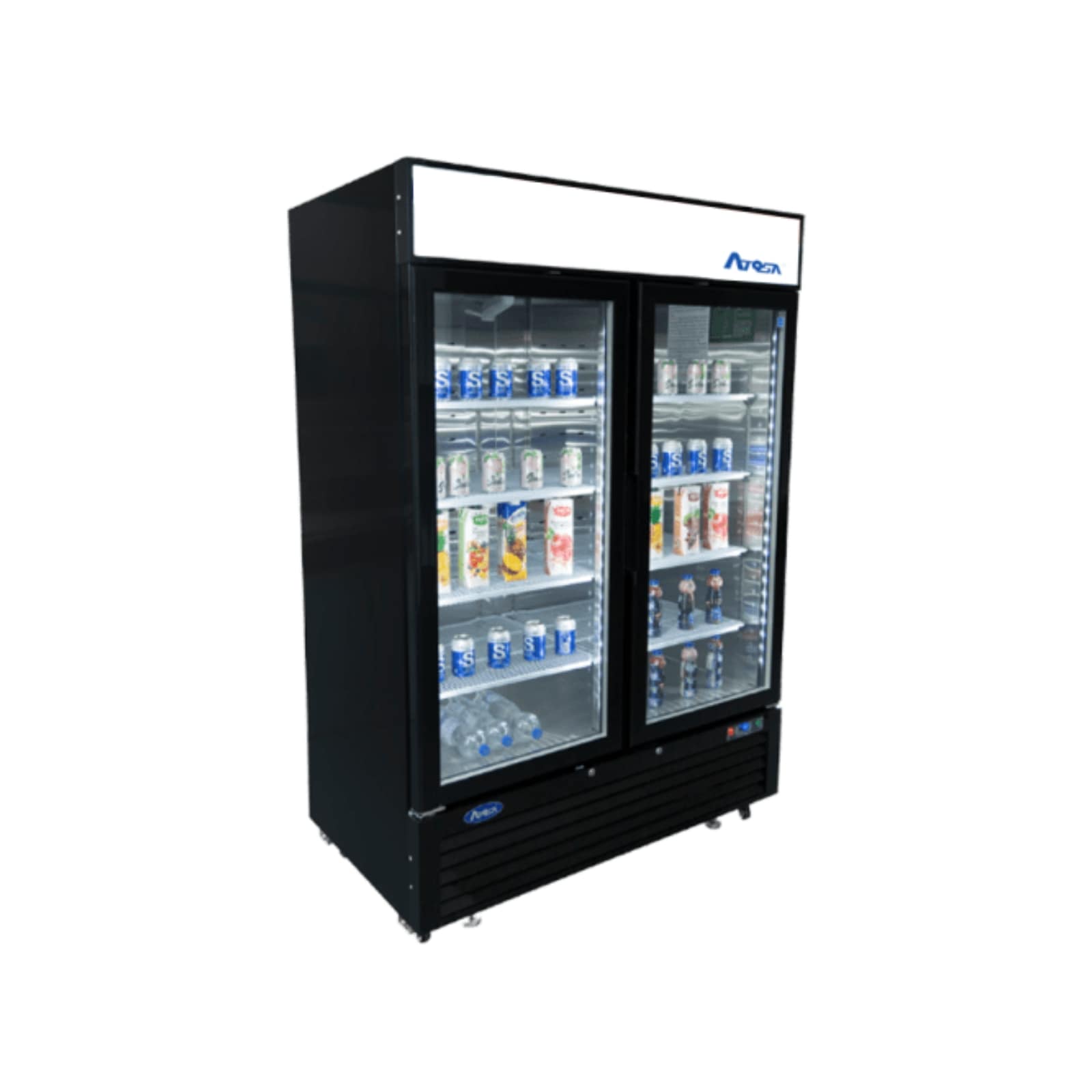 Atosa MCF8733GR 40" 2-Glass Door Black Merchandiser Refrigerator | 28.5 Cu. Ft.