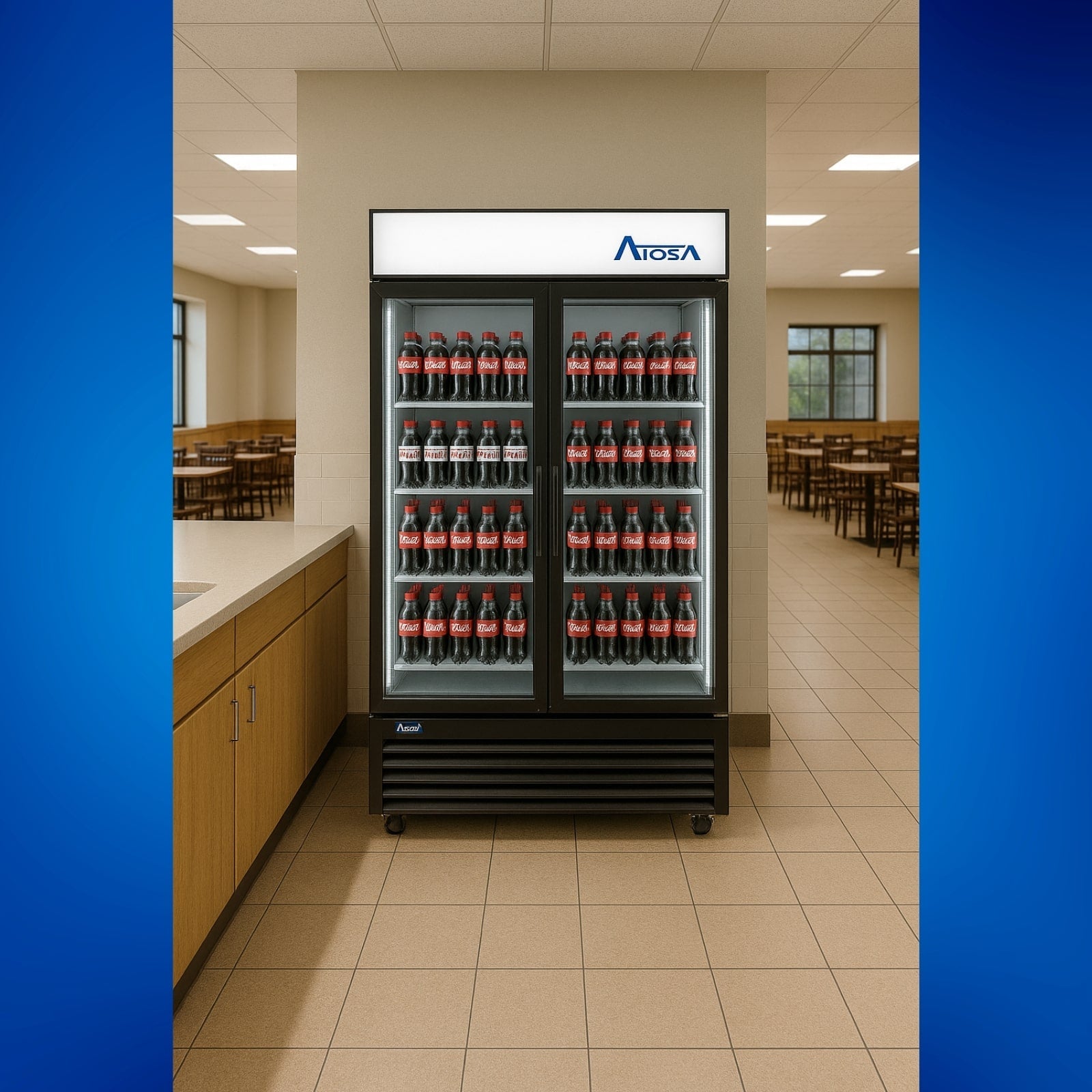 Atosa MCF8733GR 40" 2-Glass Door Black Merchandiser Refrigerator | 28.5 Cu. Ft.