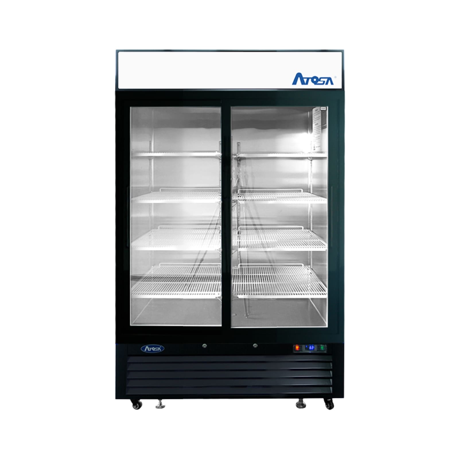Atosa MCF8733GR 40" 2-Glass Door Black Merchandiser Refrigerator | 28.5 Cu. Ft.